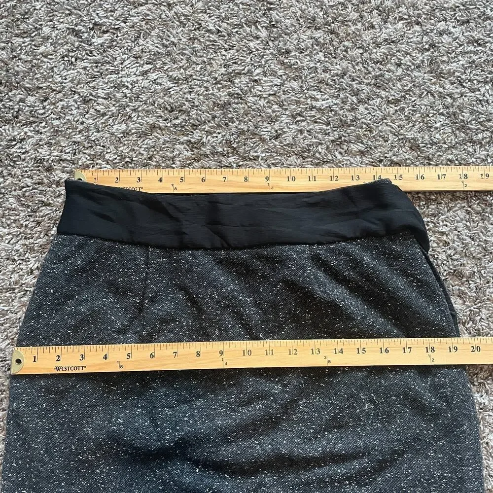 Vintage Mini Skirt Size 4 Gray Black Tweed Bow Belt Preppy Dark Academia 90s Y2K